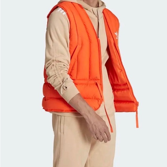 NEW Adidas Adicolor Parley Puffer Vest Orange Men’s Size MEDIUM - Picture 4 of 4